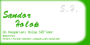 sandor holop business card